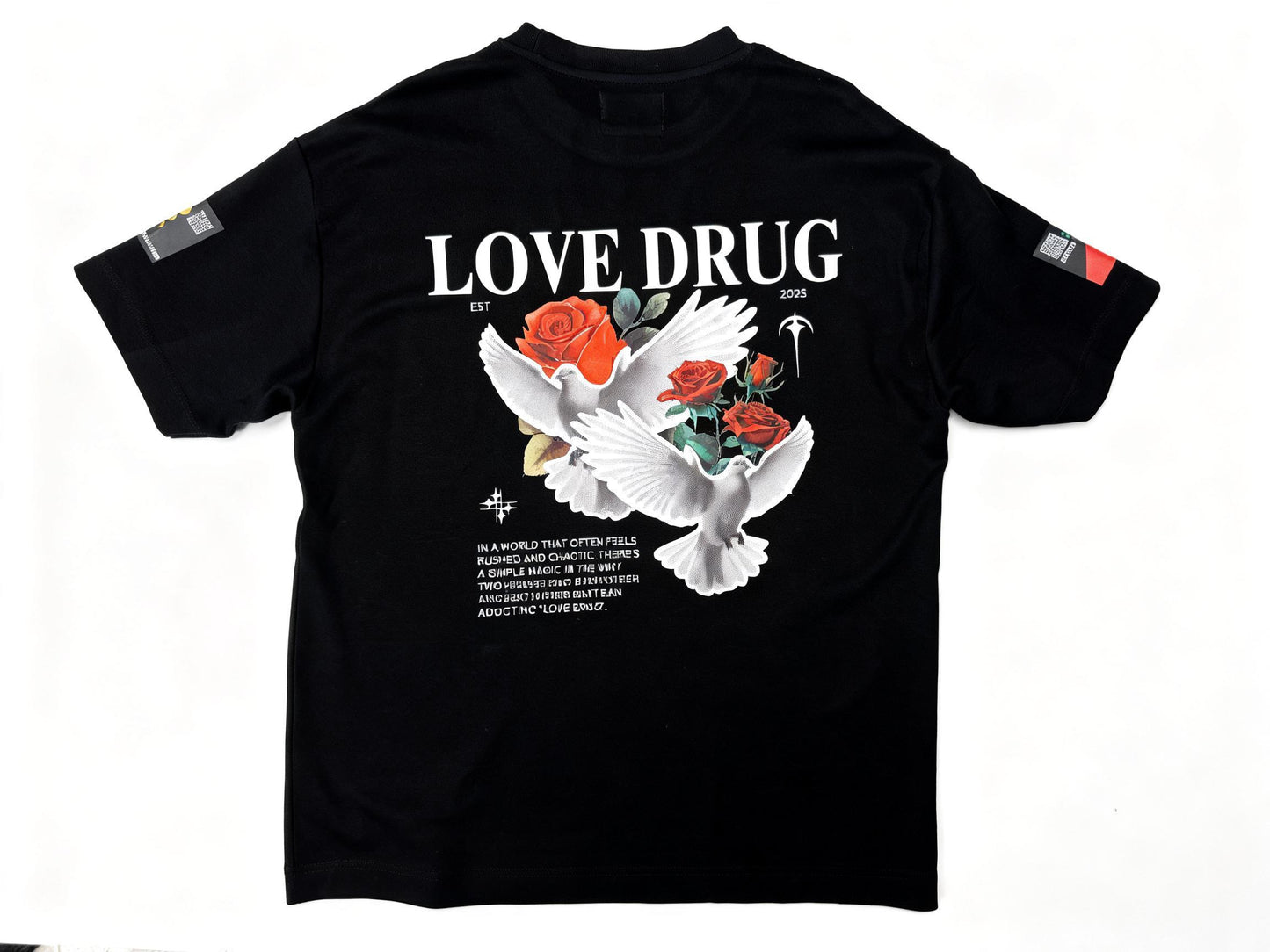 Love Drug Oversized Black Shirt